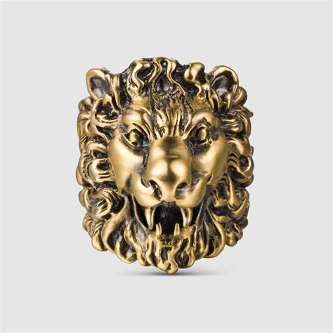 lion ring gucci|gucci lion ring men.